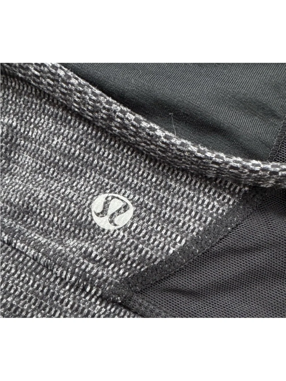 Lululemon Flow Y Bra Heathered Gray Black Racerback Sports Bra Size 8